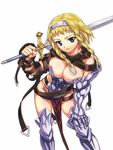  1girl bikini blonde_hair blue_eyes breasts cleavage large_breasts leina queen&#039;s_blade queen's_blade swimsuit 