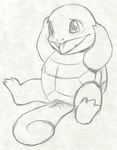  2015 blush female feral monochrome nintendo open_mouth pok&eacute;mon pussy reptile scalie simple_background sketch solo squirtle tongue turtle video_games white_background yaroul 