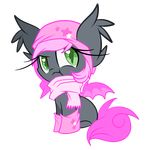  &lt;3 &lt;3_eyes bat_pony bat_wings clothing cub equine fan_character friendship_is_magic green_eyes hair horse legwear lorehoshiko mammal my_little_pony pink_hair pony scarf scrunchy_face socks solo wingding_eyes wings young 