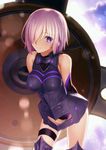  armor armored_boots boots fate/grand_order fate_(series) hair_over_one_eye looking_at_viewer mash_kyrielight official_art pink_hair purple_eyes resized short_hair smile solo takeuchi_takashi upscaled waifu2x 