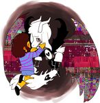  &lt;3 2015 ambiguous_gender asriel_dreemurr black_sclera brown_hair caprine crying duo eyes_closed fur goat hair horn hug long_ears male mammal monster protagonist_(undertale) sad spoiler spoilers tears teeth undertale white_fur wings yellow_skin young 