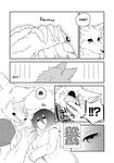  anthro canine clothing comic english_text female fur human lila_(kashiwagi_aki) male mammal monochrome text translated yakantuzura zinovy 