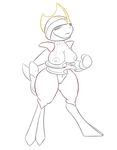  anthro bisharp breasts female looking_at_viewer nintendo nude pok&eacute;mon posexe pussy simple_background solo video_games white_background 