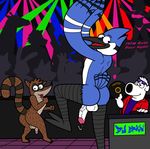  anthro avian balls bird brian_griffin butt canine cartoon_network dance_floor dancing dog family_guy humanoid_penis male mammal mordecai_(regular_show) party penis raccoon regular_show rigby_(regular_show) tbfm 