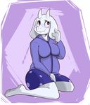  blush blush_(artist) eyewear female glasses horn long_ears purple_eyes toriel undertale 