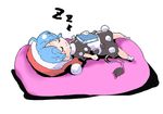  :3 blob blue_hair book closed_eyes doremy_sweet dream_soul dress hat nightcap pom_pom_(clothes) shinapuu shirt short_hair skirt sleeping smile socks solo tail tapir_tail touhou zzz 