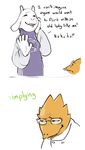  alphys blush breasts buckteeth caprine dialogue duo english_text eyes_closed eyewear female fur glasses goat mammal monster morbi scales scalie smile teeth text toriel undertale white_fur yellow_scales 
