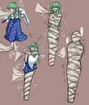  1girl bdsm bondage bound gagged kochiya_sanae mummification mummy sanamieigetu9 touhou 