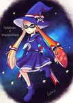  artist_name boots copyright_name cosplay domino_mask dress grey_eyes hat highres inkling looking_at_viewer lopuii mask oounabara_to_wadanohara pointy_ears ribbon sailor_dress sailor_hat skirt solo splatoon_(series) splatoon_1 tentacle_hair wadanohara wadanohara_(cosplay) witch_hat 