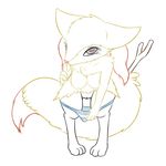  anthro braixen breasts canine clothing female fox fur looking_at_viewer mammal nintendo nipples nude panties pok&eacute;mon posexe pussy red_eyes simple_background solo stick underwear video_games white_background yellow_fur 