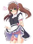  anal anal_object_insertion apron blush brown_hair bulge crossdressing dress dress_lift funikurikurara green_eyes heart idolmaster idolmaster_side-m long_hair maid maid_headdress male_focus mizushima_saki object_insertion otoko_no_ko panties precum remote_control_vibrator side-tie_panties smile solo spoken_heart twintails underwear vibrator vibrator_in_anus 