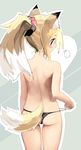  animal_ears ass back blonde_hair blush_stickers flat_ass fox_ears fox_tail from_behind long_hair multicolored_hair original panties panty_lift paprika_shikiso ponytail solo tail two-tone_hair underwear underwear_only white_hair 
