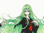  bandaged_fingers bandages bangs genderswap genderswap_(mtf) glasses green_eyes green_hair hand_in_hair hands holding holding_hair kuroko_no_basuke long_hair long_sleeves looking_at_viewer midorima_shintarou out_of_frame pink_lips school_uniform serafuku simple_background solo_focus vanillamieux very_long_hair white_background 