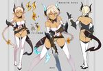  bare_shoulders boots braid breasts commentary_request demon_horns from_behind green_eyes highres horns long_hair looking_at_viewer medium_breasts multiple_views pixiv_fantasia pixiv_fantasia_t pointy_ears realmbw tail thigh_boots thighhighs translation_request very_long_hair white_footwear white_legwear zorn_dio 