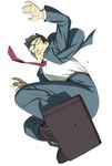  bag black_hair briefcase business_suit formal glasses male_focus necktie oono_tsutomu original solo suit 