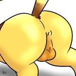  2015 animal_genitalia anus balls butt feral male mammal nintendo pikachu pok&eacute;mon simple_background video_games zekromlover 