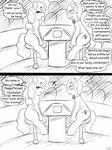  2015 black_and_white blush comic cute_mark deepthroat_cockslut dialogue english_text equine fan_character female feral horse male mammal monochrome my_little_pony pony replica_(artist) sketch text 