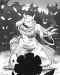  2015 ambiguous_gender bruised caprine clothing female fight flora_fauna flower flowey_the_flower goat horn human long_ears male mammal monster paws plant protagonist_(undertale) robe scared toriel undertale 