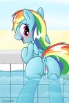  anatomically_correct anatomically_correct_anus anatomically_correct_pussy anus big_eyes blue_skin clitoris equine female friendship_is_magic hair horse looking_back mammal multicolored_hair my_little_pony open_mouth pony pool_(disambiguation) pussy pussy_juice rainbow_dash_(mlp) rainbow_hair selenophile smile solo tongue wings 