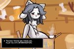  :3 anthro black_hair blush breasts cum cum_inside determination english_text female fur hair looking_at_viewer lumineko nipples nude open_mouth pussy solo spread_pussy spreading sweat tea_cup temmie_(undertale) text undertale white_fur 