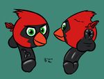 angry_birds anus avian bird cardinal chibi cute green_eyes hyper male penis pulsar sen-en solo swollen 