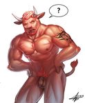  6graycloudp ? abs armpit_hair balls biceps bovine cattle facial_hair flaccid fur horn humanoid_penis male mammal muscular nipples nude pecs penis pubes smoking solo tattoo tuft 