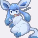 ambiguous_gender blue_eyes collar cute eeveelution glaceon itameshi looking_at_viewer mammal nintendo open_mouth pok&eacute;mon simple_background solo video_games white_background 