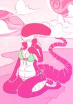  2015 alien alien_(franchise) anthro beach big_breasts bikini blush breasts butt catboots clothing cute female long_tail sea seaside smile solo swimsuit water xenomorph 