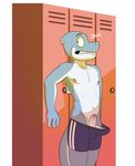  anthro erection fish hemipenes locker_room male marine multi_penis penis shark solo tenting zawmg 