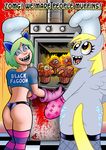  ! 2012 black_eyes blonde_hair blood blue_eyes butt chef chef_hat clothed clothing curtsibling cutie_mark death derp derp_eyes derpy_hooves_(mlp) digital_media_(artwork) dismemberment duo english_text equine eyebrows eyelashes female fire food friendship_is_magic fur gore green_hair grey_fur grotesque grotesque_death hair half-dressed hat horse human invalid_tag legwear looking_back make-up mammal muffin my_little_pony nazi open_mouth oven parody pegaslut pegasus pony red_eyes shirt skull smile stockings swastika teeth text tongue underwear watermark white_sclera wings yellow_eyes 