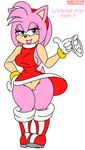  amy_rose anthro bottomless breasts clothed clothing english_text female habbodude half-dressed hedgehog looking_at_viewer mammal pussy smile solo sonic_(series) text twindrills 