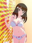  bra breasts brown_eyes brown_hair gatchaman_crowds ichinose_hajime itou_nobuhiro long_hair looking_at_viewer medium_breasts panties smile solo underwear underwear_only 