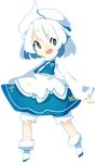  :d bloomers blue_eyes dress full_body hat letty_whiterock long_sleeves lowres open_mouth short_hair sil_(panchuari) smile solo touhou transparent_background underwear white_hair 