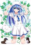  angora_rabbit animal bunny gochuumon_wa_usagi_desu_ka? hair_ornament hairclip highres kafuu_chino kafuu_chino's_school_uniform long_hair school_uniform solo tippy_(gochiusa) x_hair_ornament yoshida_takuma 