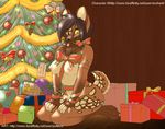  anthro areola black_hair breasts brown_fur candy candy_cane canine christmas christmas_tree female food fur hair holidays inside invalid_tag kneeling looking_at_viewer mammal nipples nude puflitos ribbons smile solo tongue tongue_out tree 