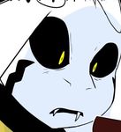  2015 asriel_dreemurr black_sclera caprine close-up clothing fangs fur goat long_ears male mammal monster solo undertale unknown_artist white_fur 