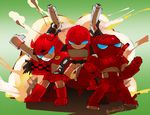  artist_request cliffjumper explosion gun ironhide multiple_boys robot transformers warpath weapon 