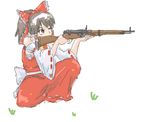  arisaka bolt_action gun hakurei_reimu michael-x oekaki ribbon rifle solo touhou weapon 