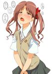  a1 blush heavy_breathing school_uniform shirai_kuroko solo to_aru_kagaku_no_railgun to_aru_majutsu_no_index twintails vest 