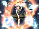  animal_ears bad_id bad_pixiv_id basket grey_hair highres jewelry mikage_kirino mouse mouse_ears mouse_tail nazrin pendant red_eyes short_hair solo tail touhou 