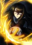  bad_id bad_pixiv_id fire foreshortening kara_no_kyoukai kokutou_azaka long_hair shouki solo 