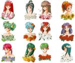  aqua_hair asahina_yuko bare_shoulders blue_hair braid brown_hair flower glasses green_hair grey_hair hair_flower hair_ornament himoo_yuina kagami_mira katagiri_ayako kisaraki_mio kitokawa_nozomi koshiki_yukari kujisaki_shiori long_hair mikihara_megumi multiple_girls nijino_saki pink_hair ponytail purple_hair red_hair short_hair tatebayashi_miharu tokimeki_memorial twin_braids yumi_saotome 