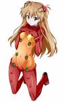  blue_eyes bodysuit breast_suppress brown_hair covered_navel kneeling long_hair multicolored multicolored_bodysuit multicolored_clothes nakahira_guy neon_genesis_evangelion orange_bodysuit plugsuit rebuild_of_evangelion red_bodysuit shikinami_asuka_langley solo souryuu_asuka_langley test_plugsuit 