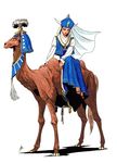  animal atlus blue_dress camel demon dress female persona riding shin_megami_tensei 