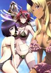  absurdly_long_hair absurdres ahoge artist_request ass bikini black_sclera blonde_hair blue_eyes blush breasts butt_crack camouflage camouflage_bikini casual_one-piece_swimsuit cyclops dark_skin dog_tags doppel_(monster_musume) doppelganger eyewear_on_head green_eyes grin hair_between_eyes hair_censor hair_over_one_eye hand_on_hip heterochromia highres horn huge_breasts innertube long_hair looking_at_viewer manako monster_musume_no_iru_nichijou multiple_girls navel nude nyantype official_art ogre one-eyed one-piece_swimsuit prehensile_hair purple_hair red_eyes red_hair small_breasts smile stitches sunglasses swimsuit tears tionishia very_long_hair white_hair yellow_eyes zombie zombina 