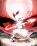  energy_spear highres keishiki_(leftwin) moon polearm red_eyes red_moon remilia_scarlet solo spear spear_the_gungnir touhou weapon 