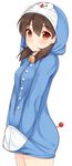  black_hair character_hood cosplay doraemon doraemon_(character) doraemon_(character)_(cosplay) hands_in_pocket highres hiiragi_hajime hood hoodie minamoto_shizuka revision short_hair smile solo twintails 