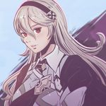  armor chromatic_aberration female_my_unit_(fire_emblem_if) fire_emblem fire_emblem_if hairband koyorin long_hair my_unit_(fire_emblem_if) red_eyes solo 