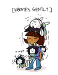  ambiguous_gender black_hair blush brown_hair english_text hair human mammal protagonist_(undertale) temmie_(undertale) text undertale unknown_artist 