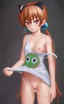  aki99 alisa_southerncross animal_ears bandages blush bow bow_panties breasts cat_ears cleft_of_venus collarbone covered_nipples fake_animal_ears groin hair_ornament highres keroro_gunsou long_hair looking_at_viewer low_twintails nipples no_bra one_breast_out orange_hair panties panty_pull parted_lips petite pink_panties pussy red_eyes revision small_breasts solo strap_slip tank_top tsurime twintails uncensored underwear 
